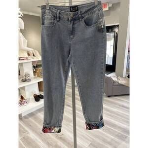NEW AZI women's leslie cuff jean in light wash